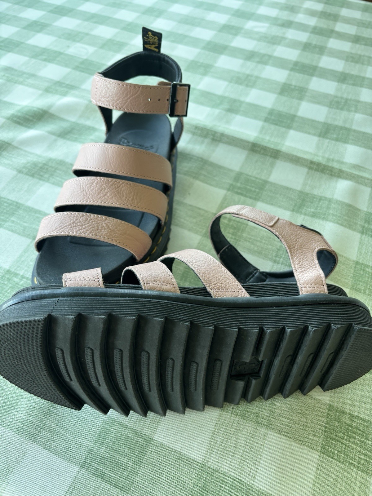 Dr. Martens Pink/Black Leather Strappy Buckle Sandals Women US 9 EU 41 AW004