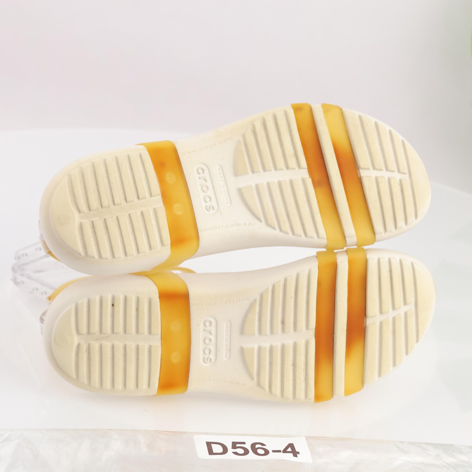 Crocs Womens Sexi Sandals Size 8 Yellow Strappy T-Strap Ankle Strap Flat Shoes