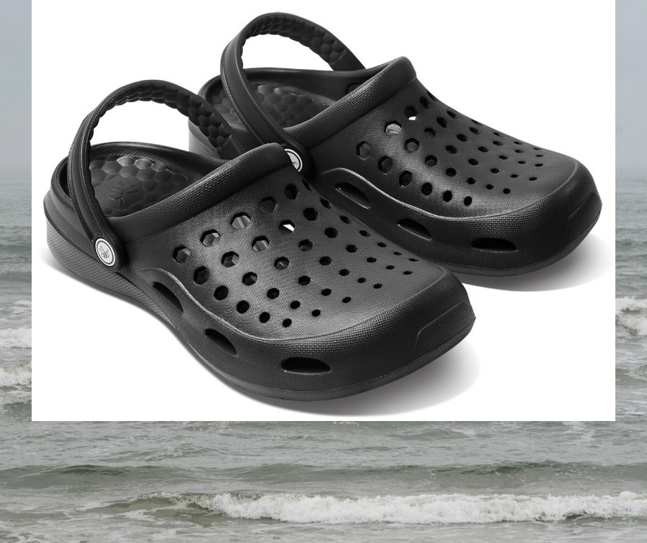 Joybees Women’s 10 MEN 8 Active Clog Sandal Rotating Ankle Strap Slip On Black