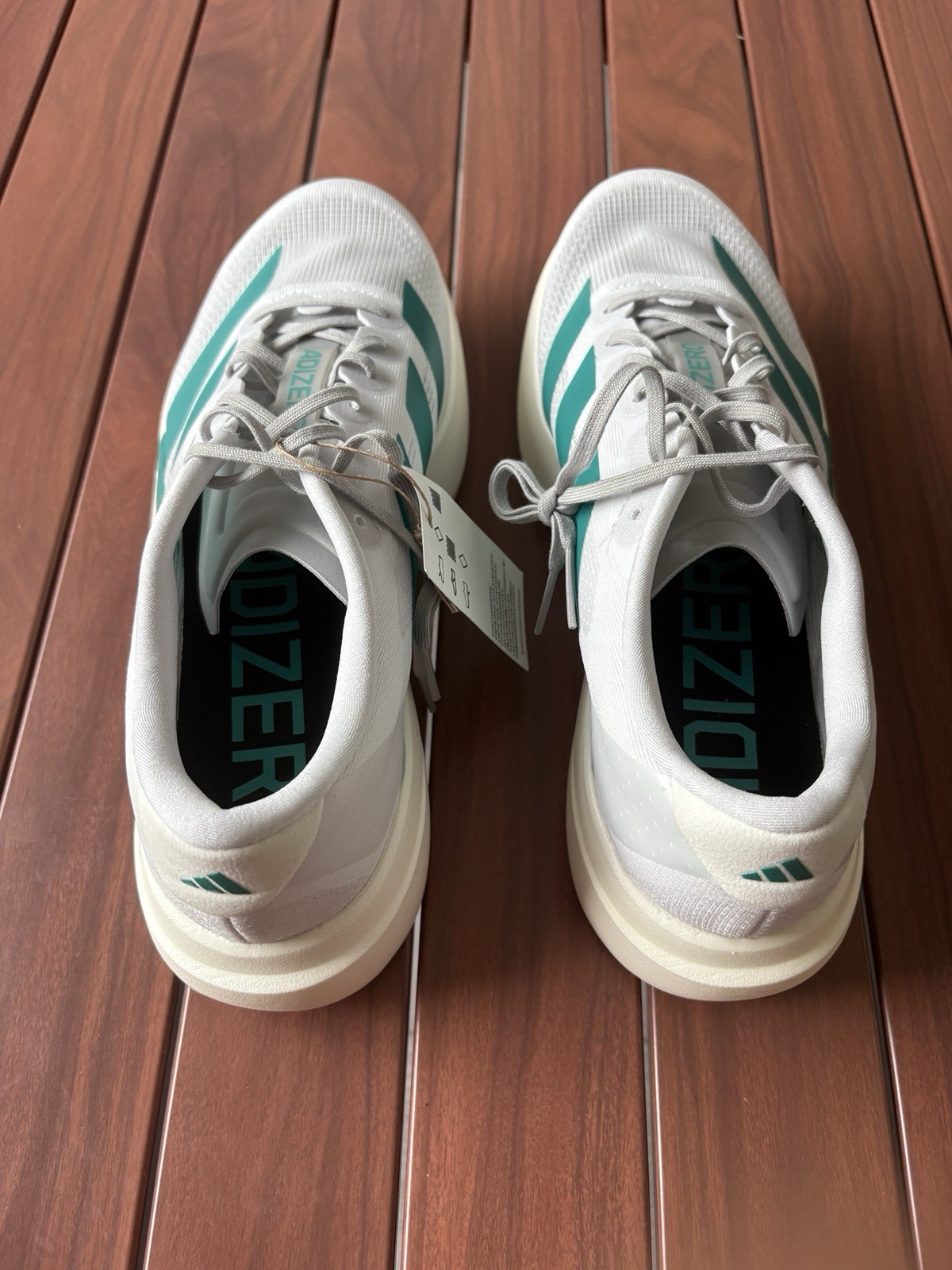 adidas Adizero Evo SL Women’s Lace-Up Low Top Running Sneaker White/Green JS4451