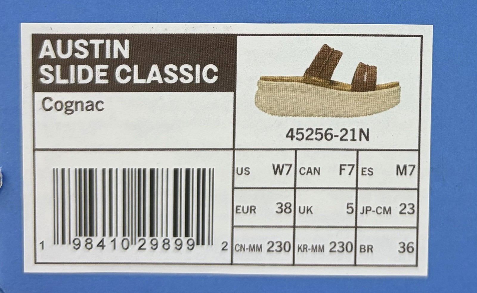 Hey Dude Austin Slide Classic Platform Slip-On Sandals Cognac Brown Women 7 NIB