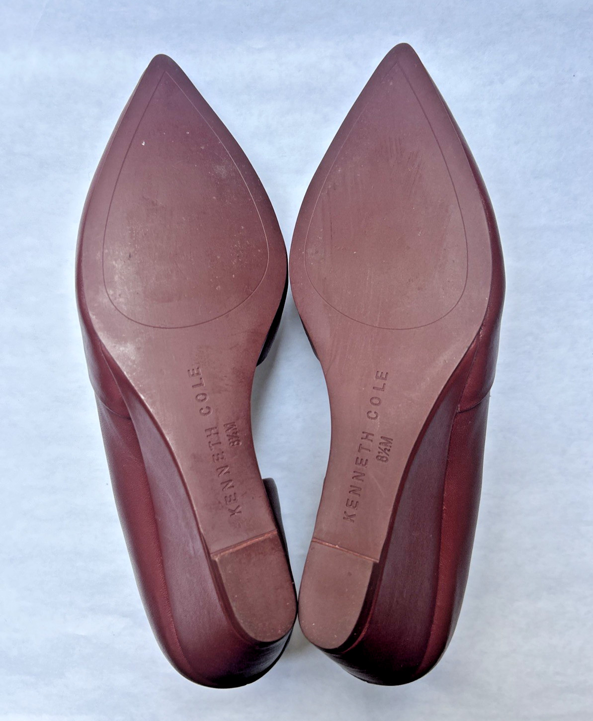 Kenneth Cole New York Maroon Leather Wedged 2.5in Heels Women’s 8.5