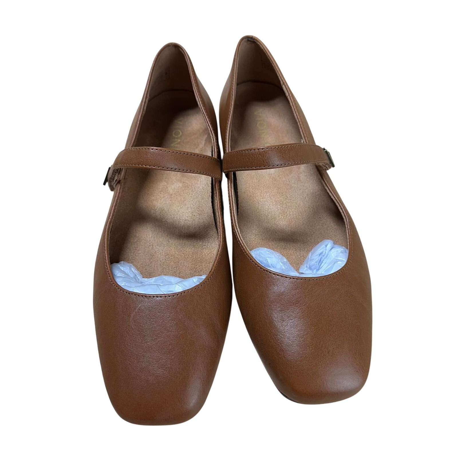 Vionic Alameda Mary Jane Flat Brown Leather Women’s Size 9 WIDE EUC