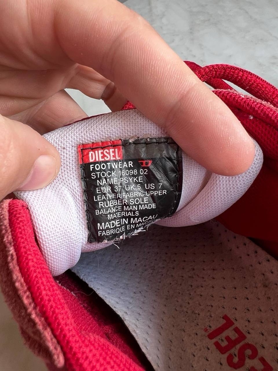 DIESEL Women’s Shoes Y2K Red Sneakers Moto Style Diesel Logo Vintage 90’s Sz 37