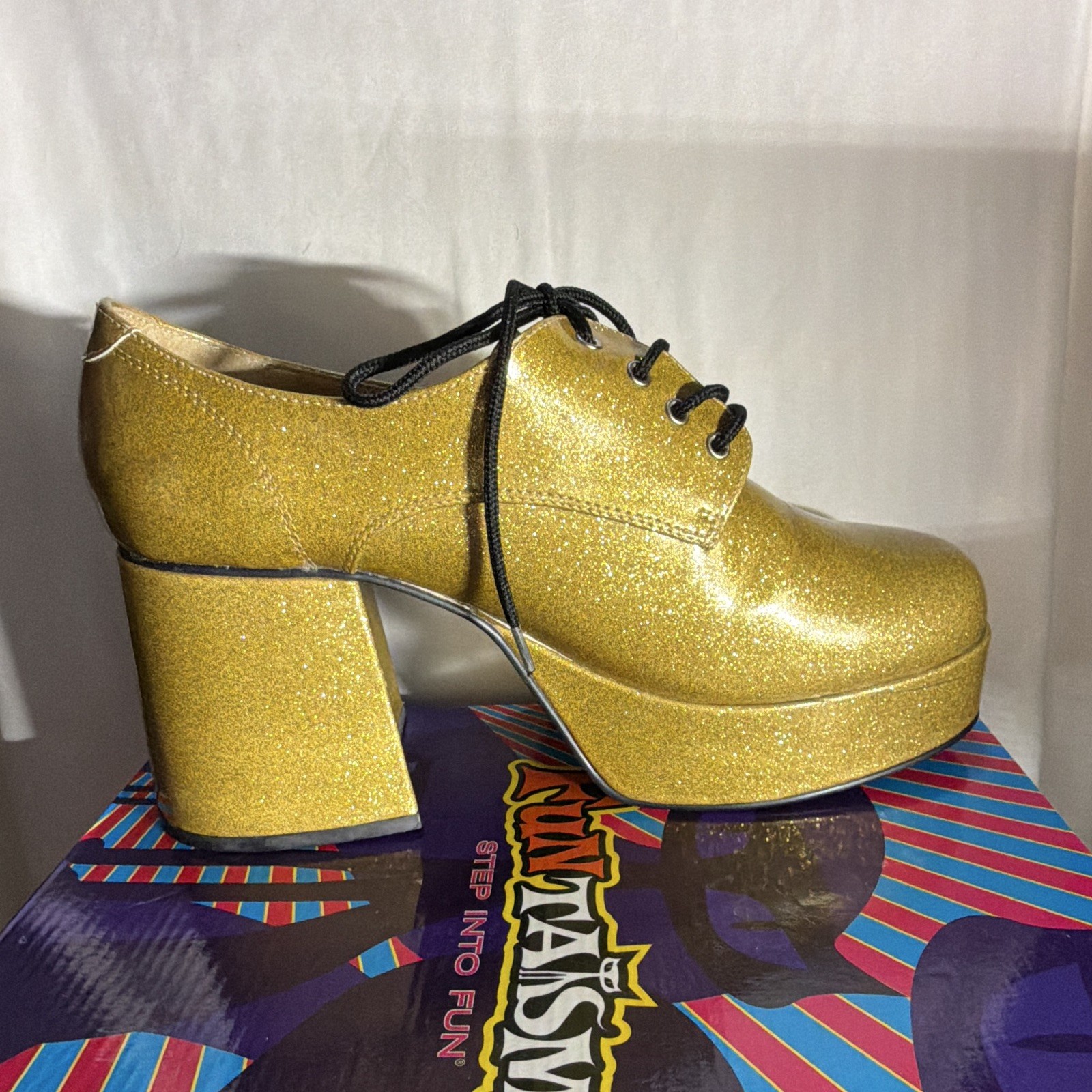 Pristine Boxed Funtasma Gold Glitter Chunky Oxford JAZZ-02G Men M Women 10 11