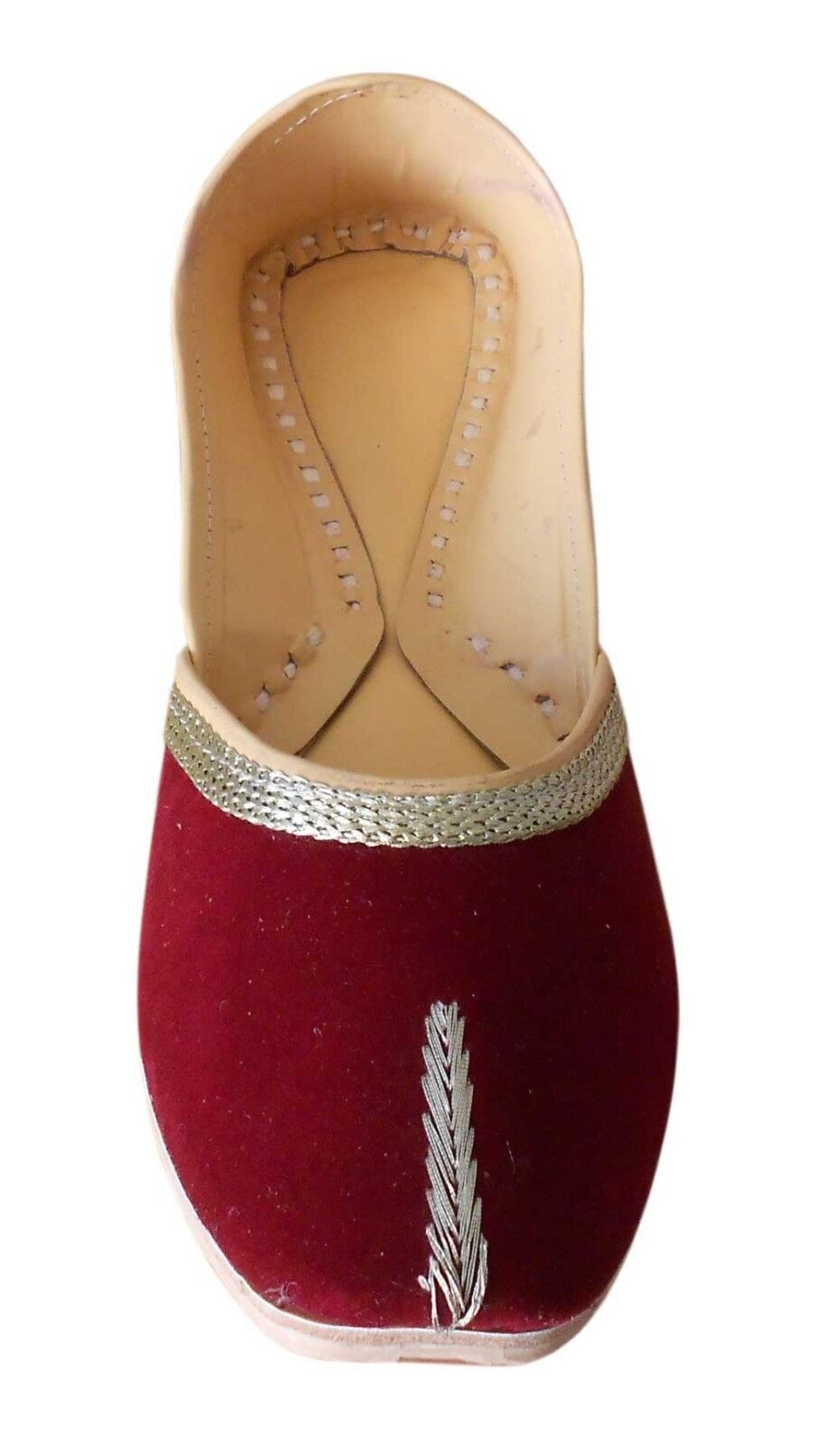 Women Shoes Casual Mojaries Handmade Leather Maroon Flip-Flops Jutties US 6-12