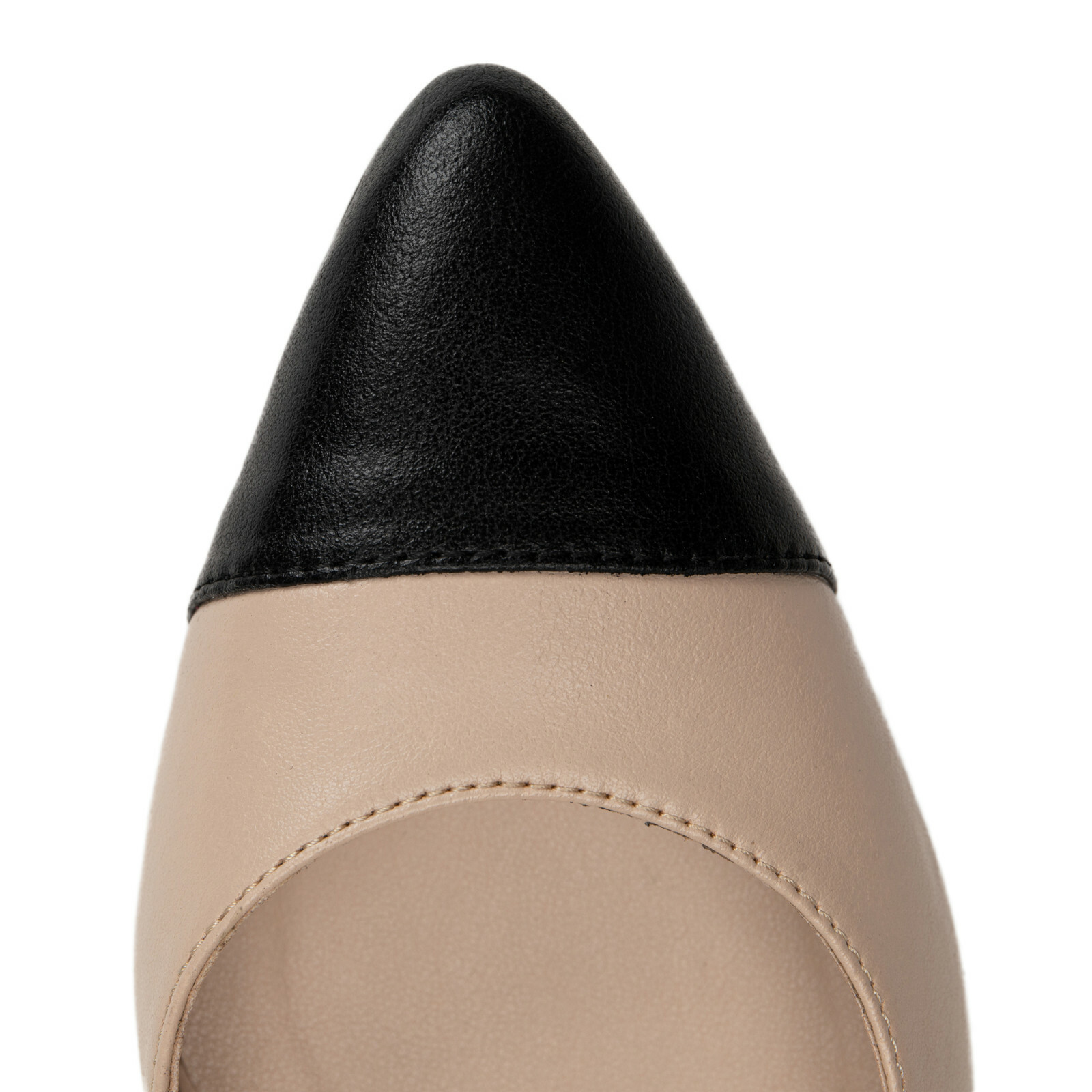 Heel Pump Point Cap Toe Decolletage Slingback on Vegan Leather Breathable Lined