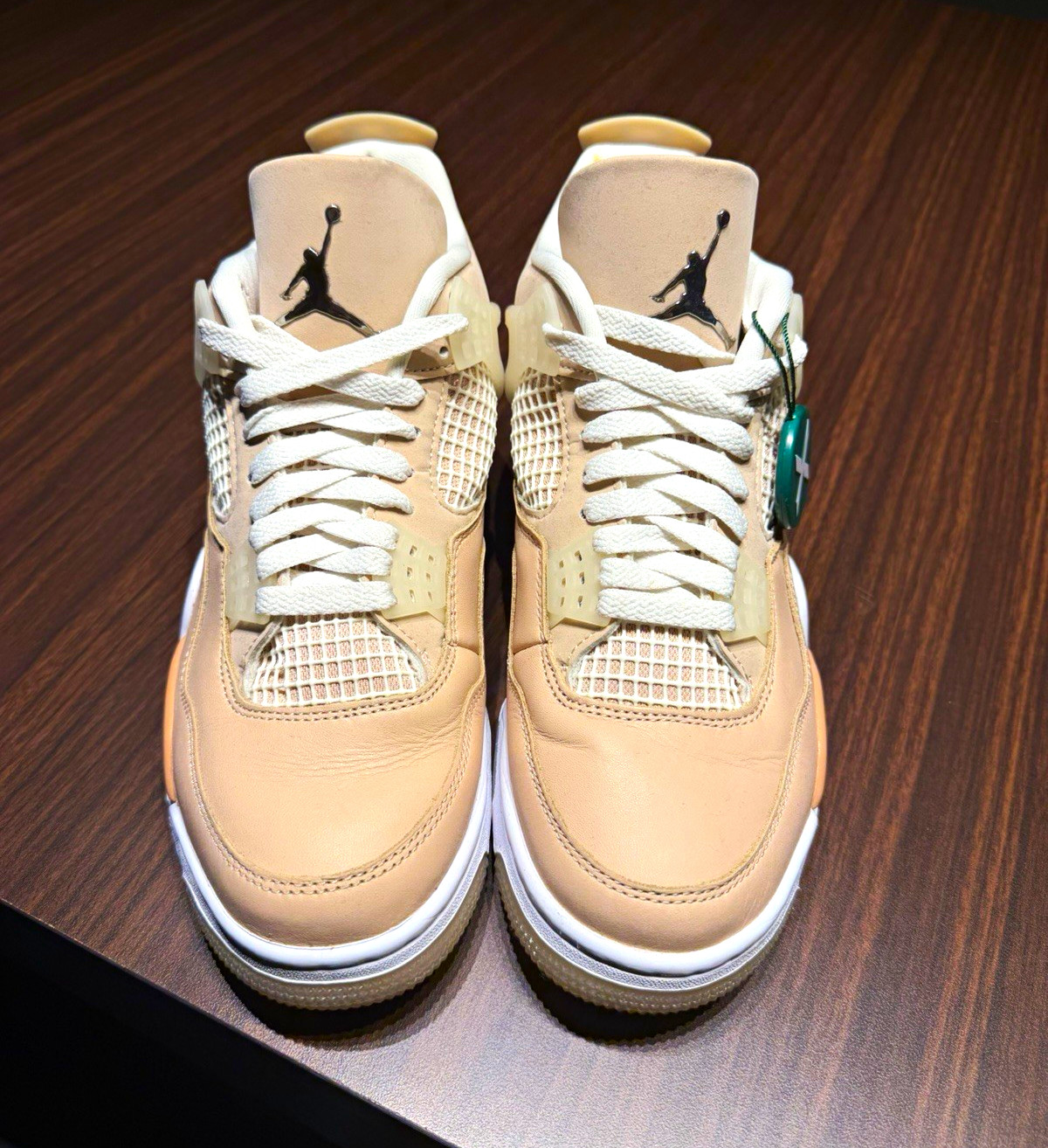 Jordan Air Jordan 4 Women’s Beige/White Mid Top Lace-Up Basketball Sneakers
