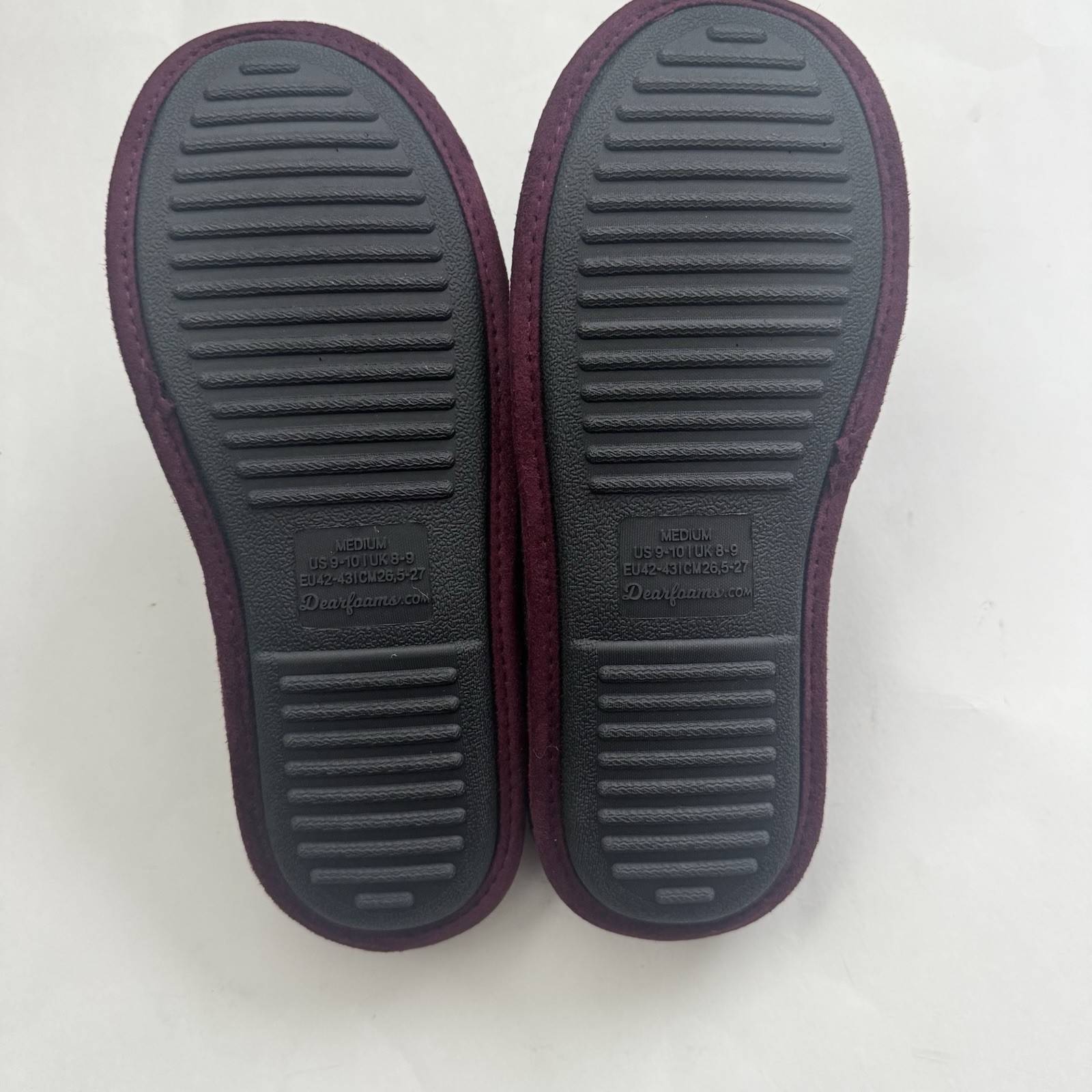 Dearfoams Quilted Clog Slippers Men M 9-10 Charcoal Grey Maroon House Shoes