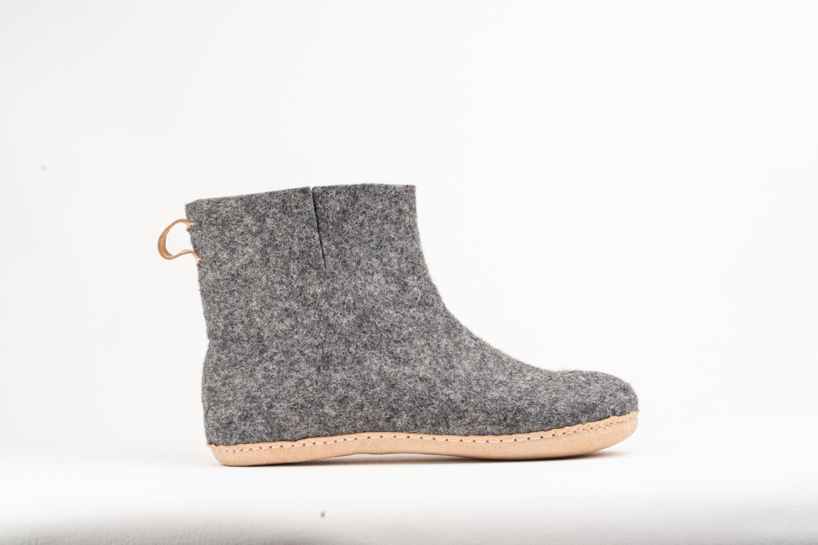 Woollyes Charcoal Indoor Boots with Leather Sole – Cozy and Stylish Footwear