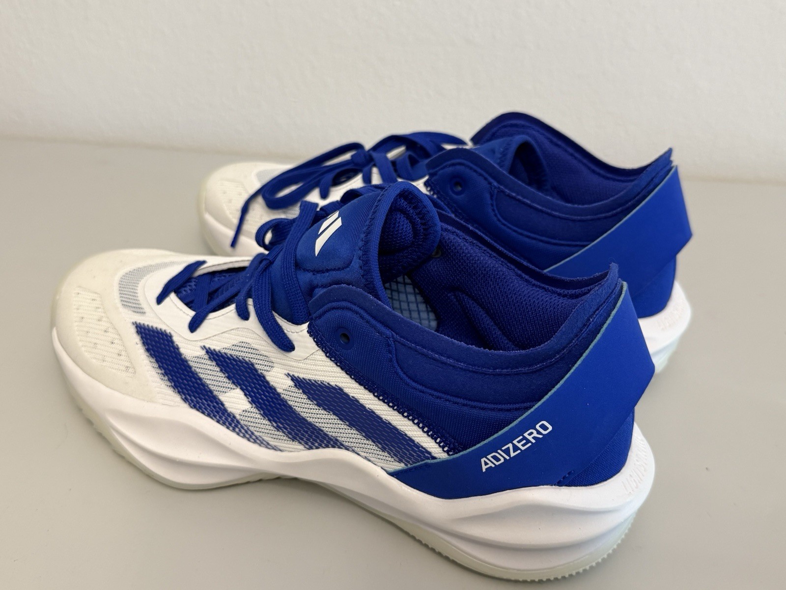 adidas Adizero Select 2.0 Low Top Lace-Up Athletic Sneaker White/Blue 2024