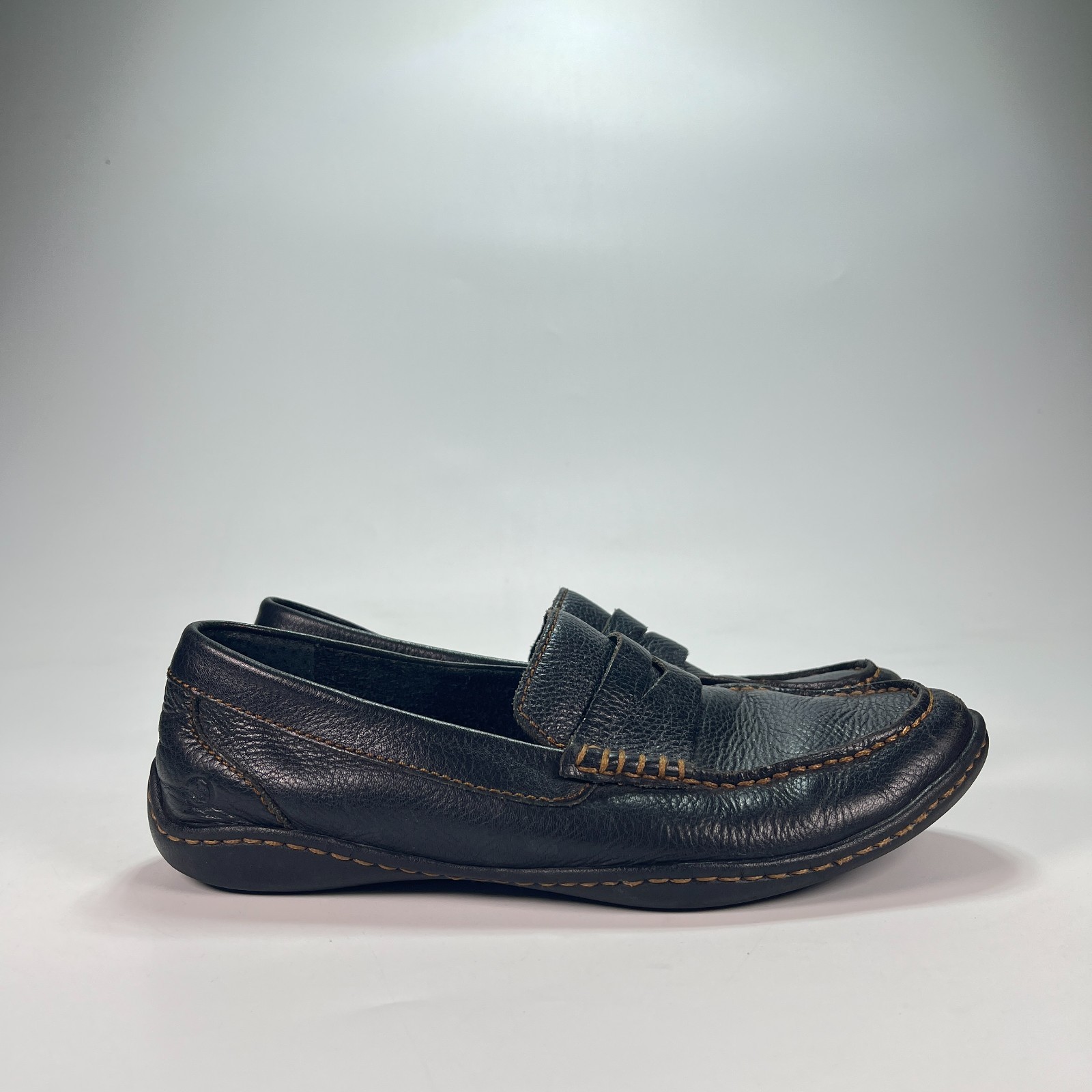 Born Simon III Black Full Grain Leather Slip On Loafers H36903 Women’s Size 8.5M