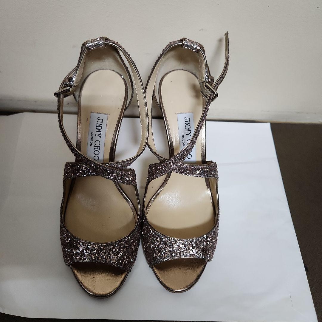 Rare Jimmy Choo 37 24cm Heels 8.5cm Stiletto Sandals Elegant Women’s Shoes