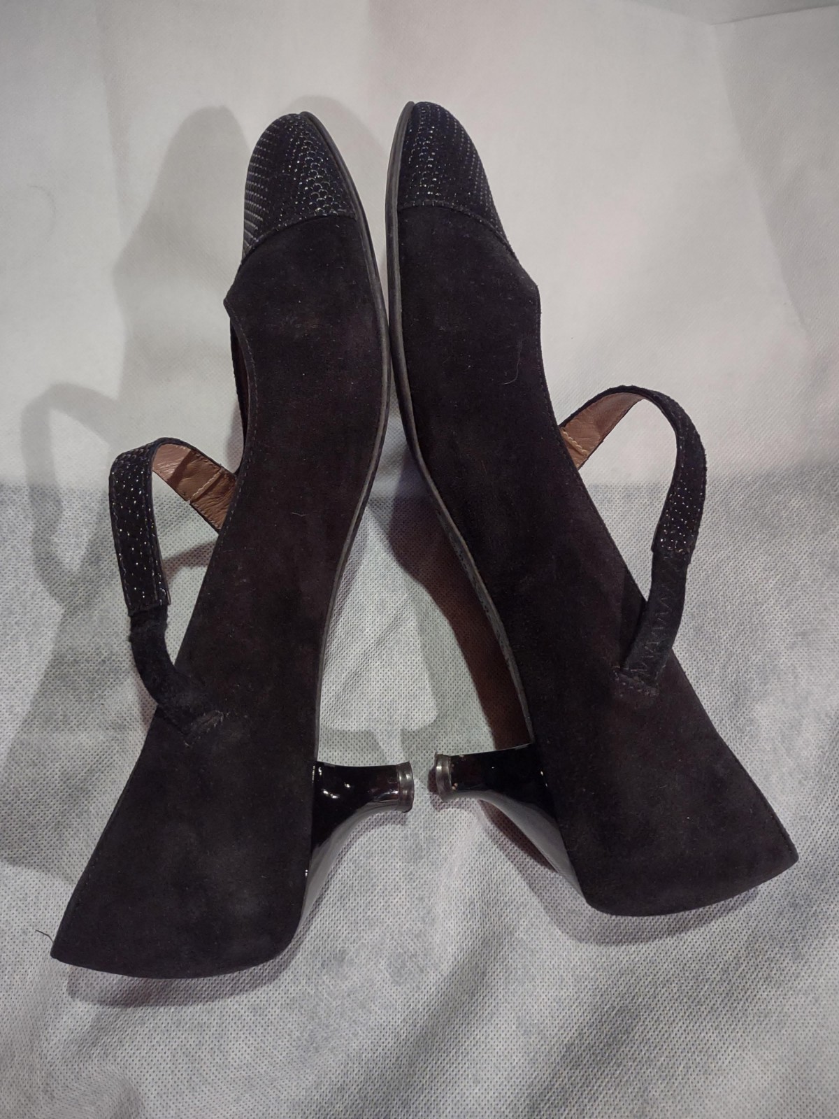 Beautifeel Snake Pattern And Suede Heels