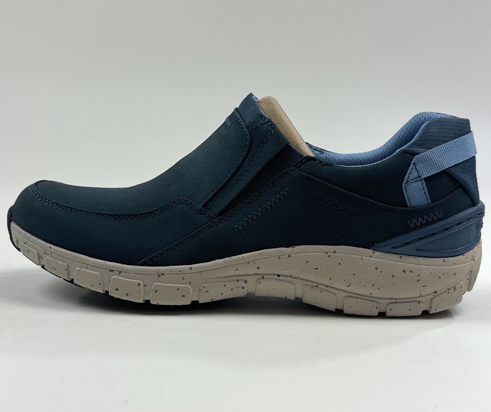 Clarks Wave Plateau AP Blue Nubuck Leather Womens 9 Wide Shoes Sneakers 26174450
