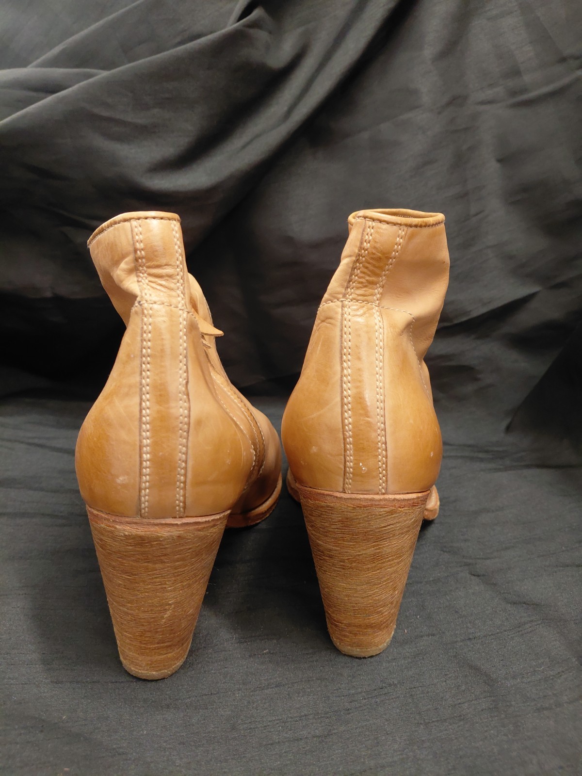 N.D.C. Made By Hand Women Ankle Boots Light Brown Leather Made In Spain Size 40