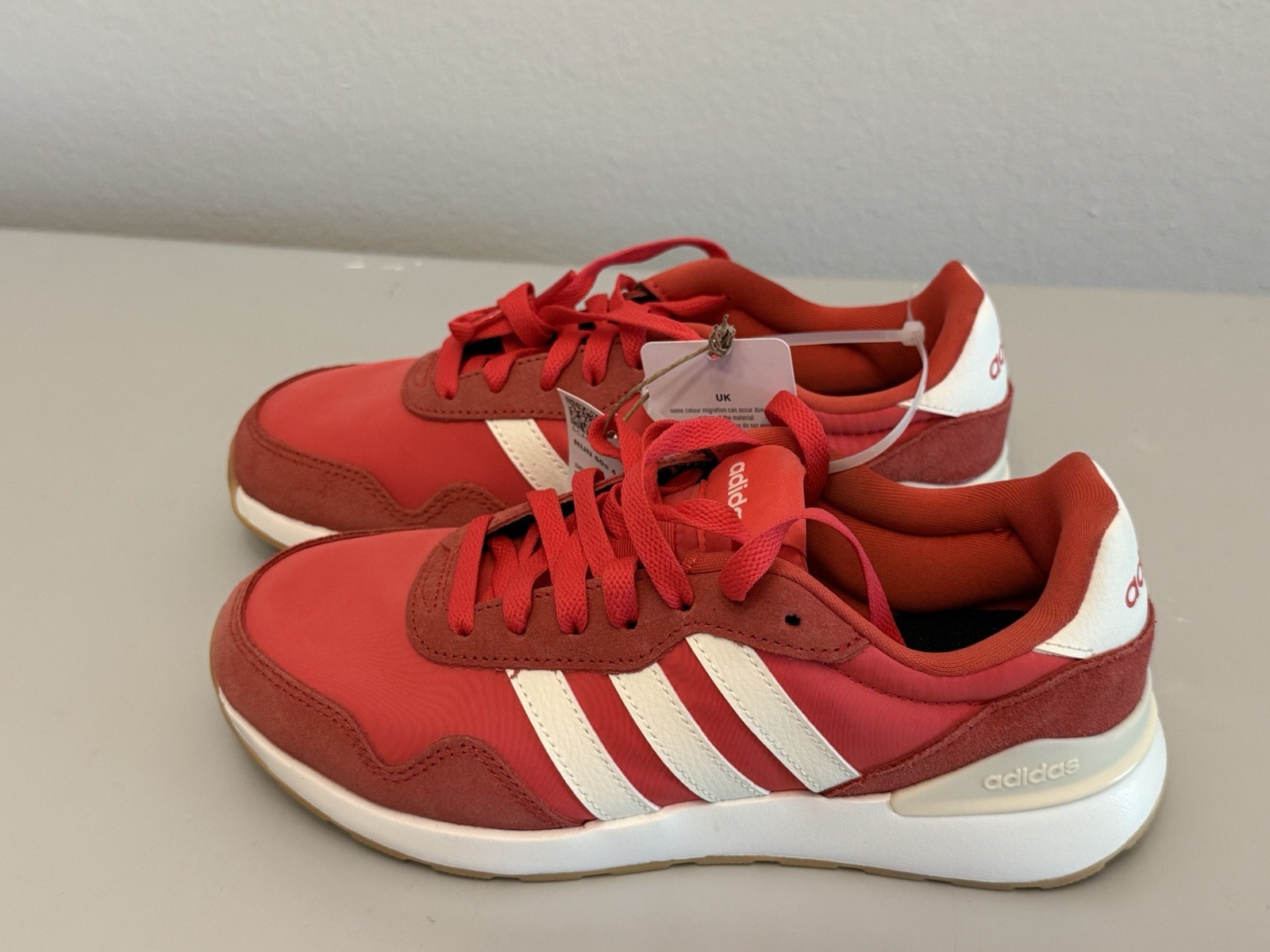 adidas Run 60S 4.0 Low Top Lace-Up Athletic Sneaker Red/White JP5973