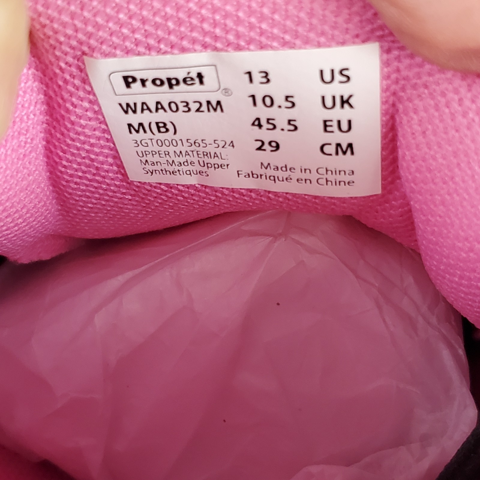 Propet Stability X Womens Shoes Sz 13 Running Black Pink Mesh Lace Up Sneakers