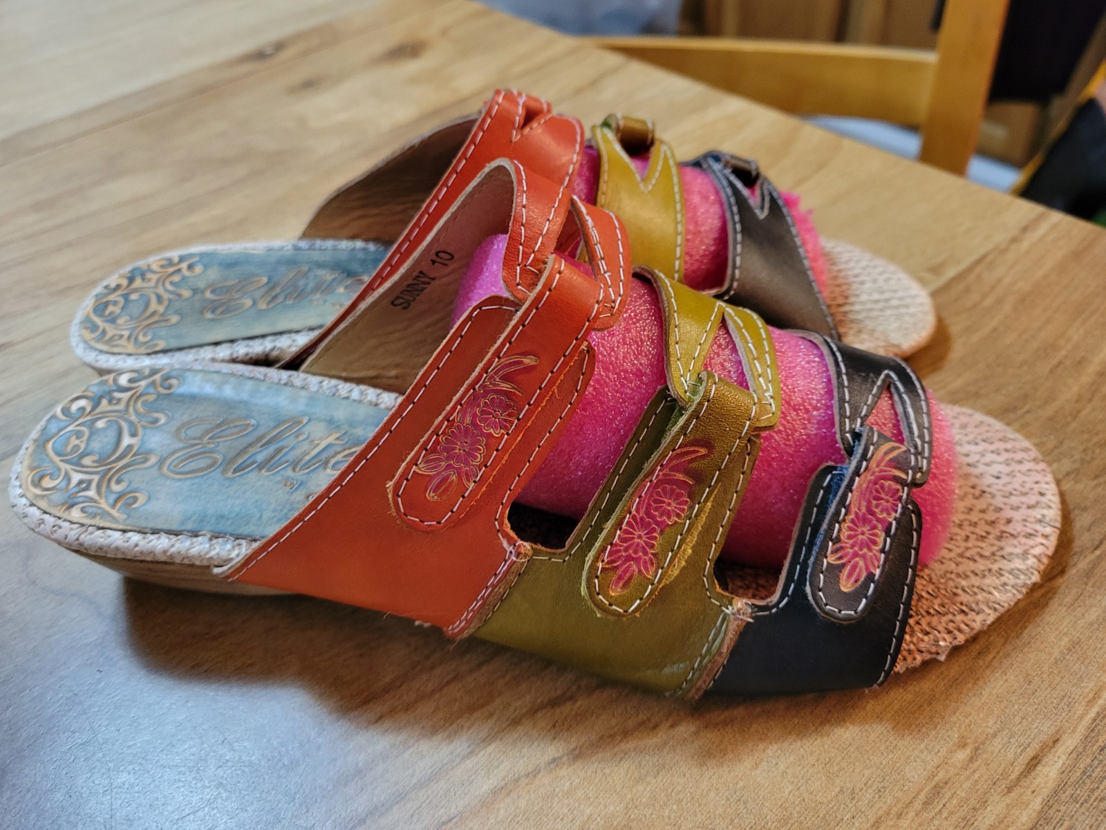 Elite By CORKYS Multicolor Leather Wedge Sandal Sz 10 Style Name: Sunny. Clean
