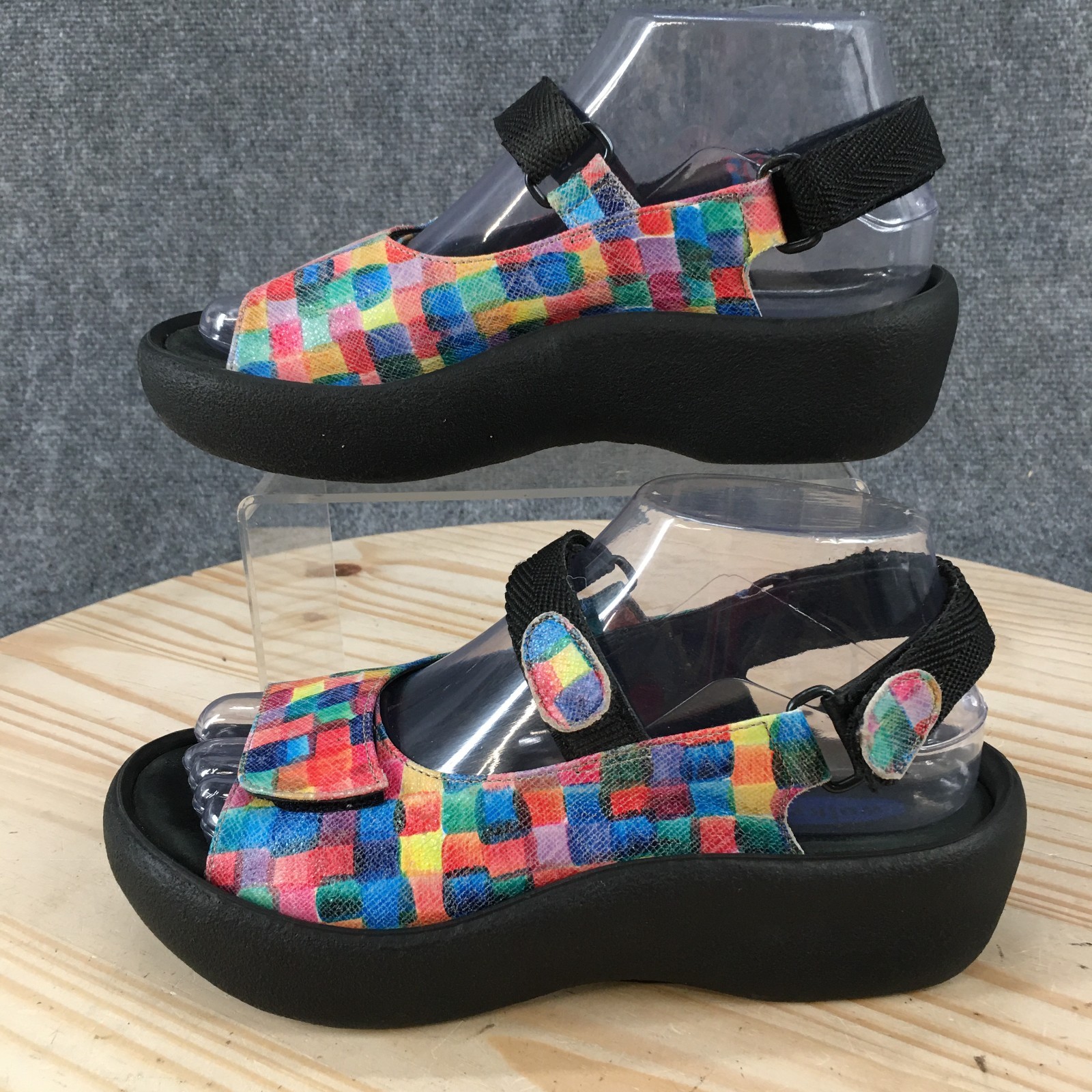 Wolky Sandals Womens 37 Jewel Orthopedic Platform Hook Loop Comfort Multicolor