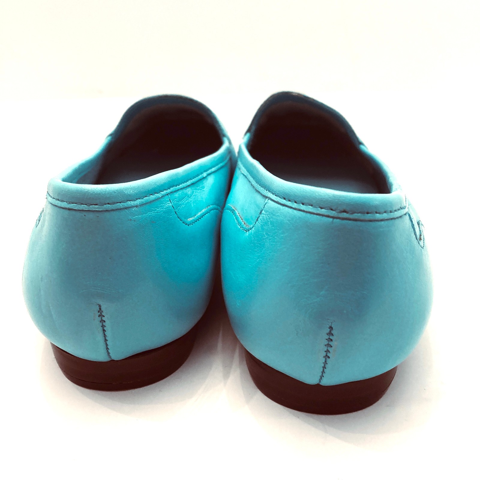 Enzo Angiolini Liberty Loafers Flats Aqua Blue Womens 6M Leather Unlined