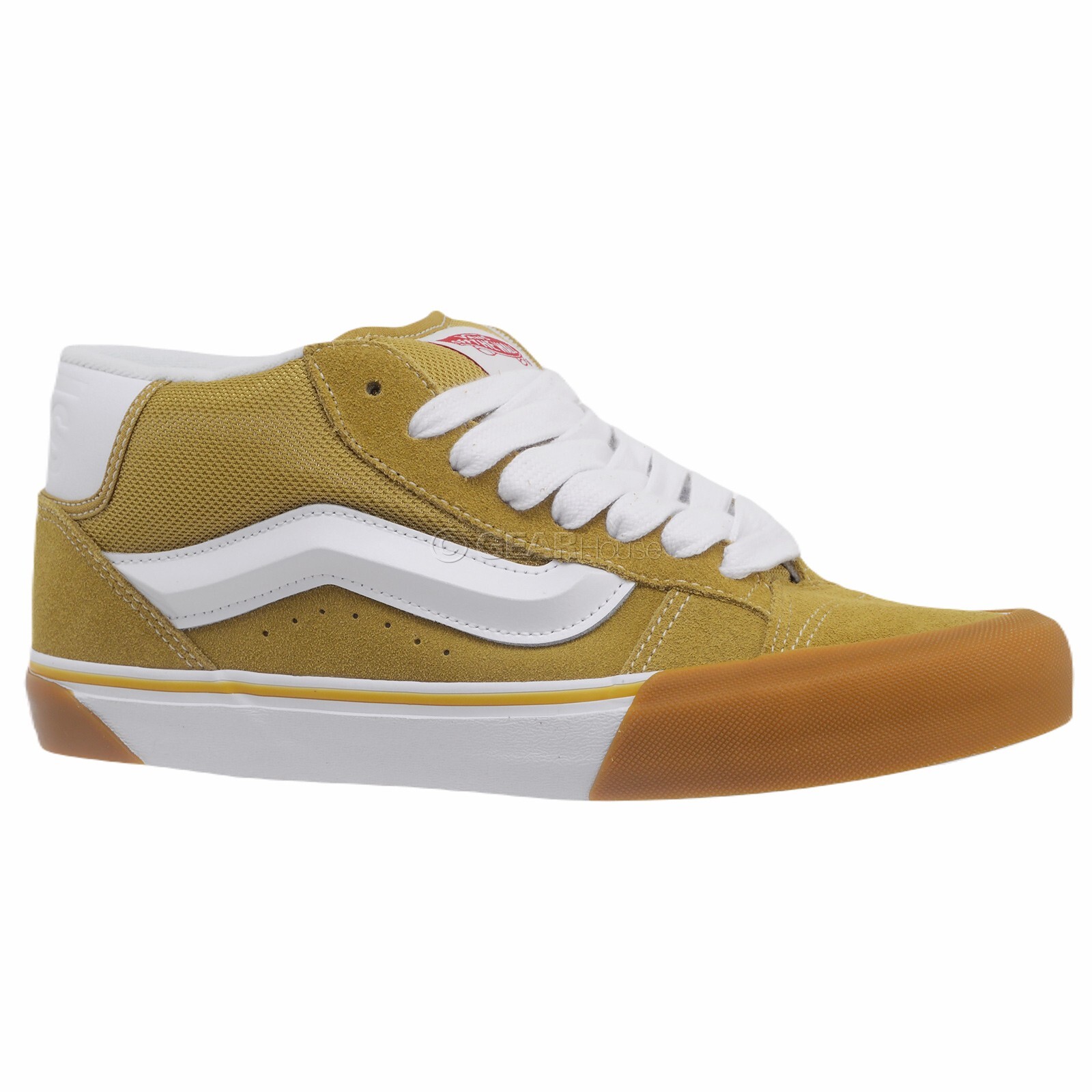 VANS Knu Mid Suede Mens Chunky Skateboarding Shoes, Khaki / Gum, Pick Size