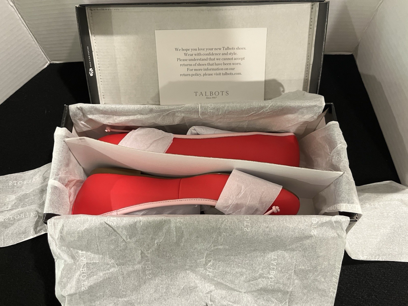 Talbots Ballet Flats Brand New in Box Size 6 1/2 Red Pepper Blair