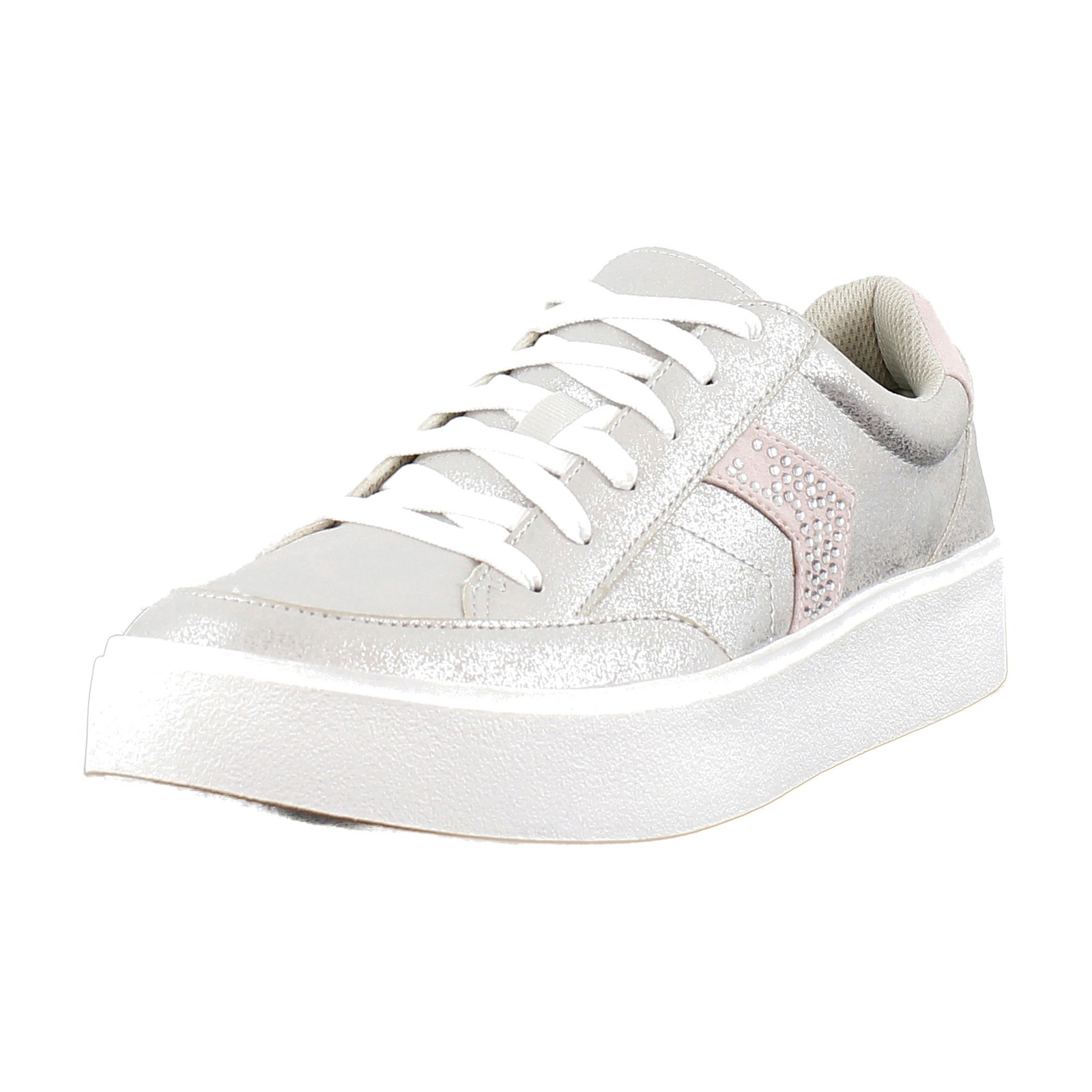 Dr. Scholl’s Madison Lace Women’s Fashion Sneakers Silver/Pink Metallic Sparkle