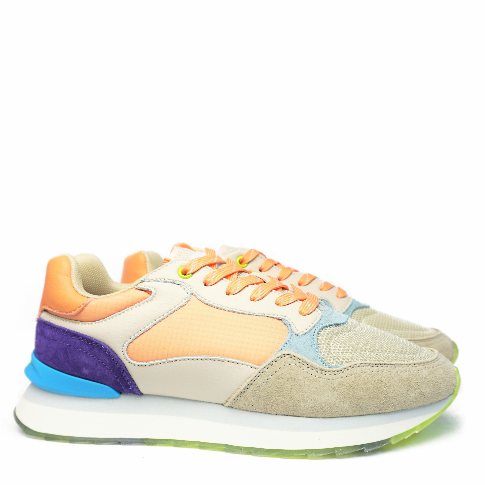 THE HOFF LIMA WOMEN’S SNEAKER IN LEATHER AND FABRIC WITH REMOVABLE FOOTBED BEIGE