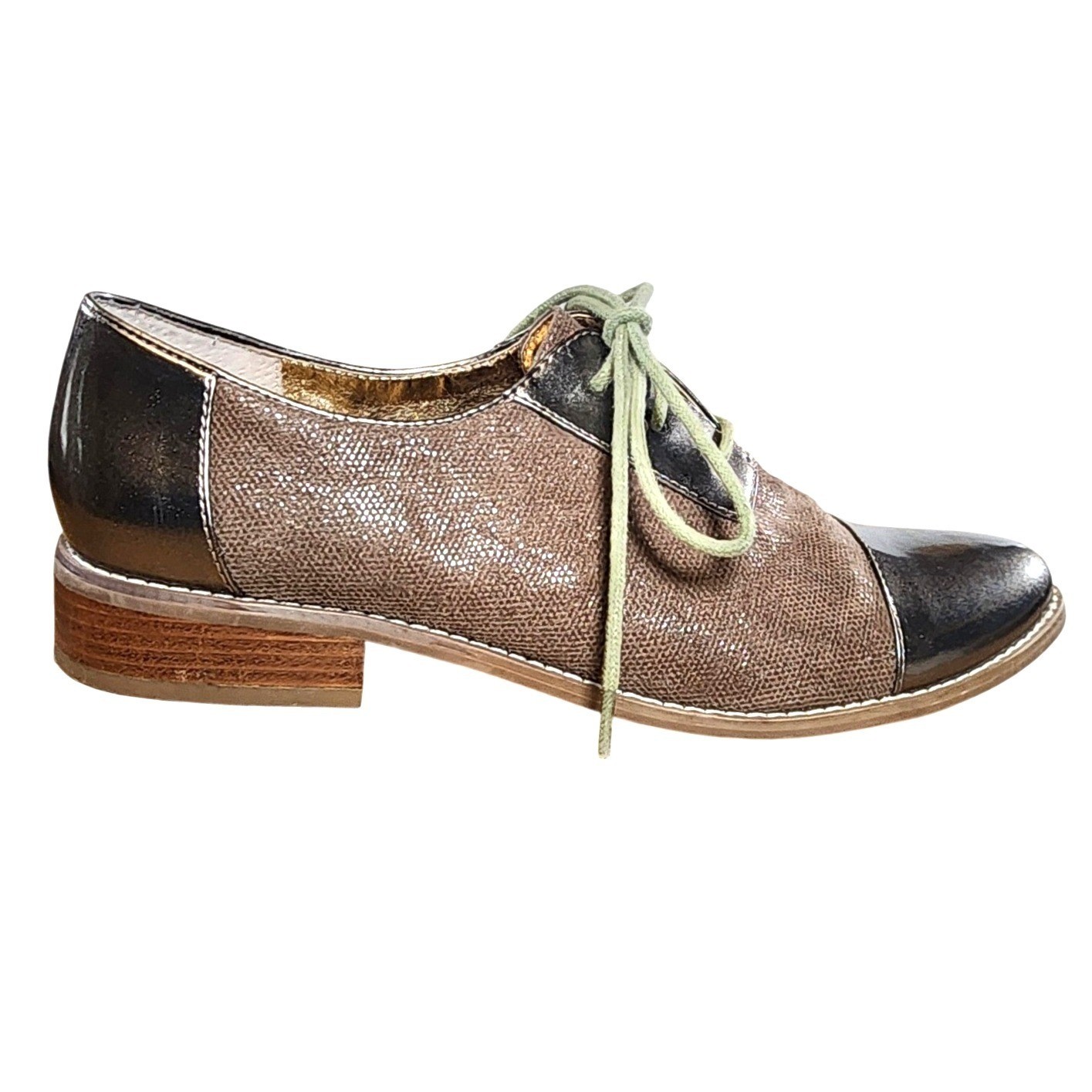 Seychelles By Your Side Women’s 8.5 Oxfords Lace Up Metallic Cap Toe Shoes