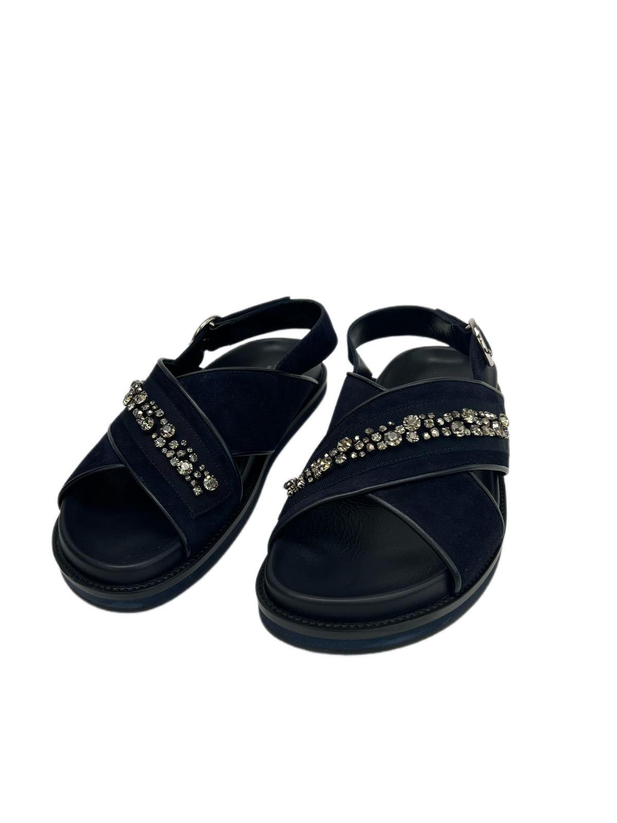 Max Mara Women’s Ultramarine Bondeno Embellished Front Sandals NWB
