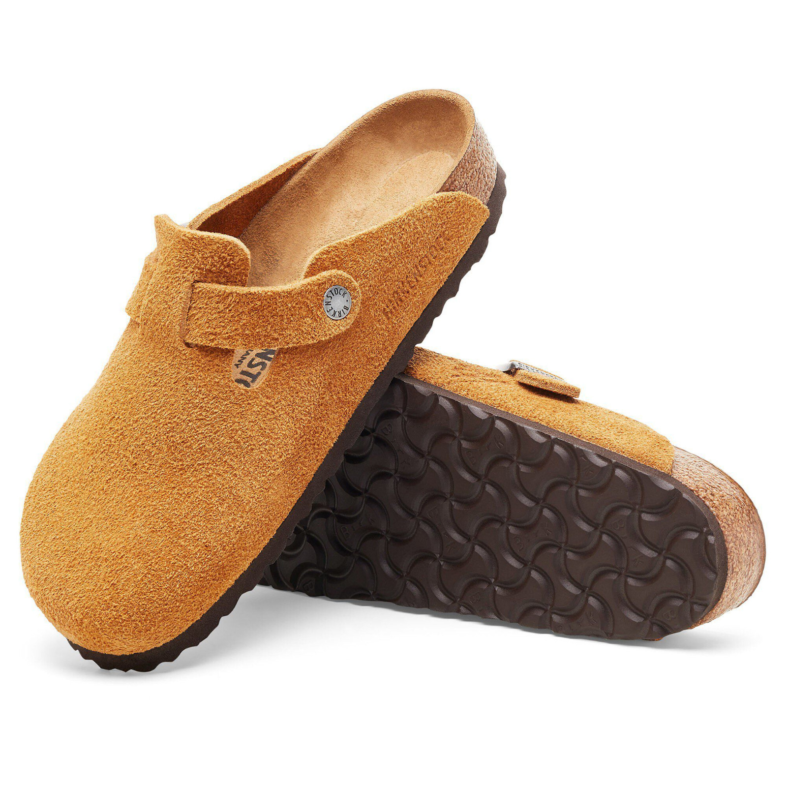 Birkenstock Boston Stüssy x Caramel Suede Footbed Slip-Ons Clog Unisex EU37-45