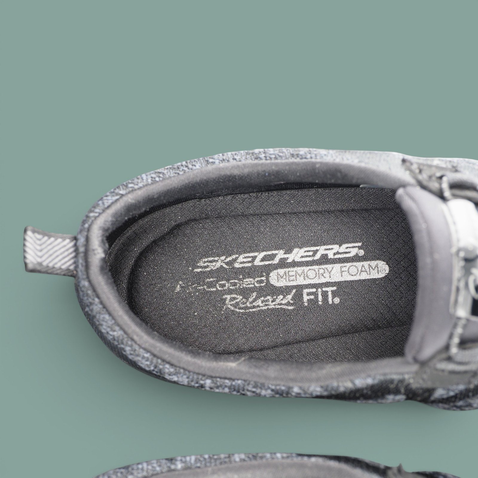 Skechers Relaxed Fit Air Cooled Memory Foam Bungee Sneakers Blk Gray Womens 8.5