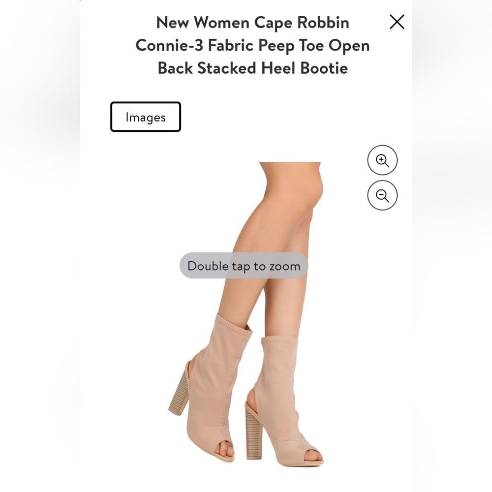 Cape Robbin Connie 3 nude color Peep Toe Open Heel Womens Size 7
