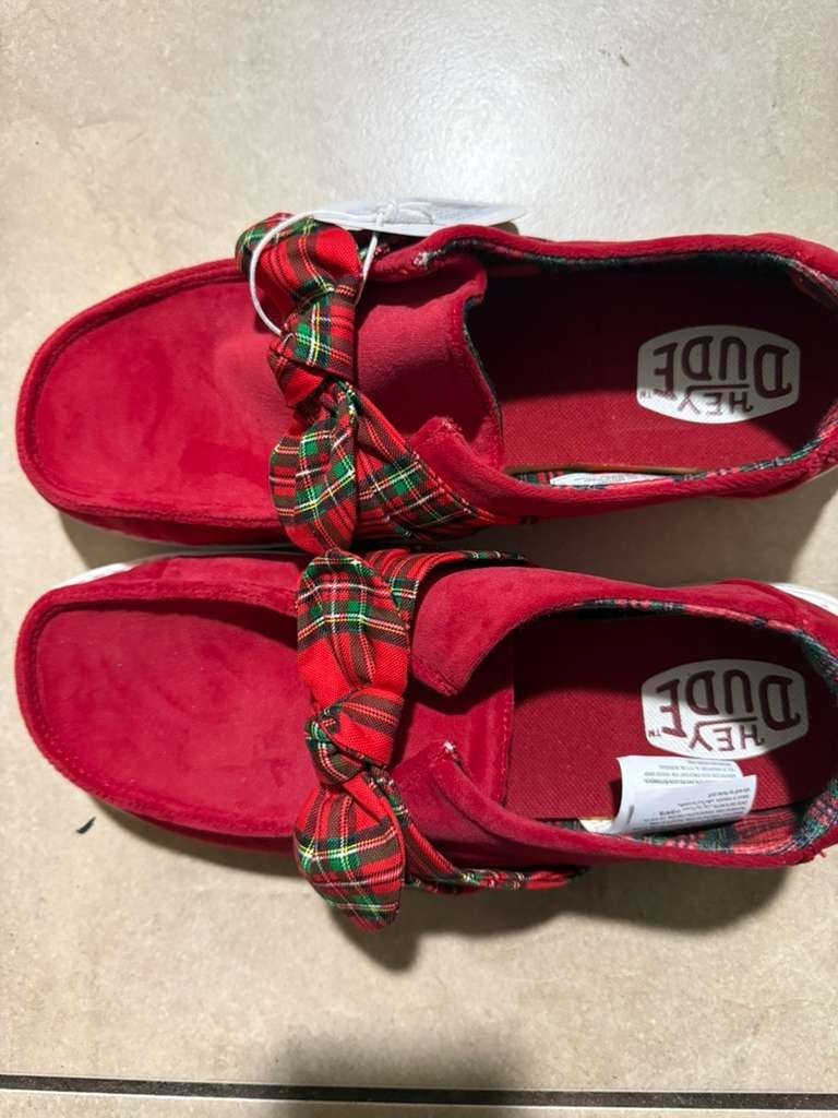 NWT Hey Dude Wendy Bow Tartan Plaid Women’s MSRP $74.99