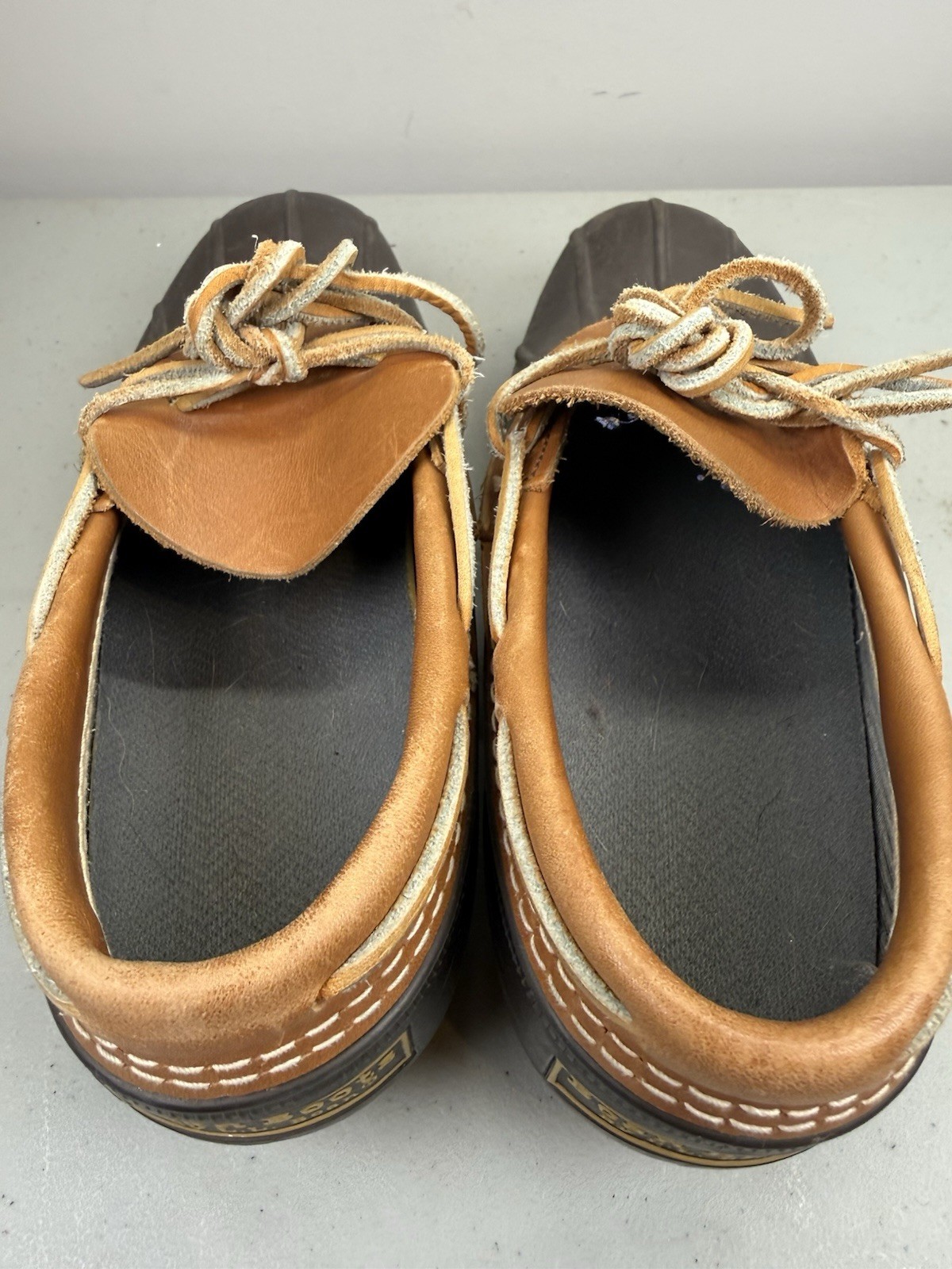 LL BEAN Maine Hunting Duck Boot Shoes Mid-Top Brown Leather WOMENS CM 7M