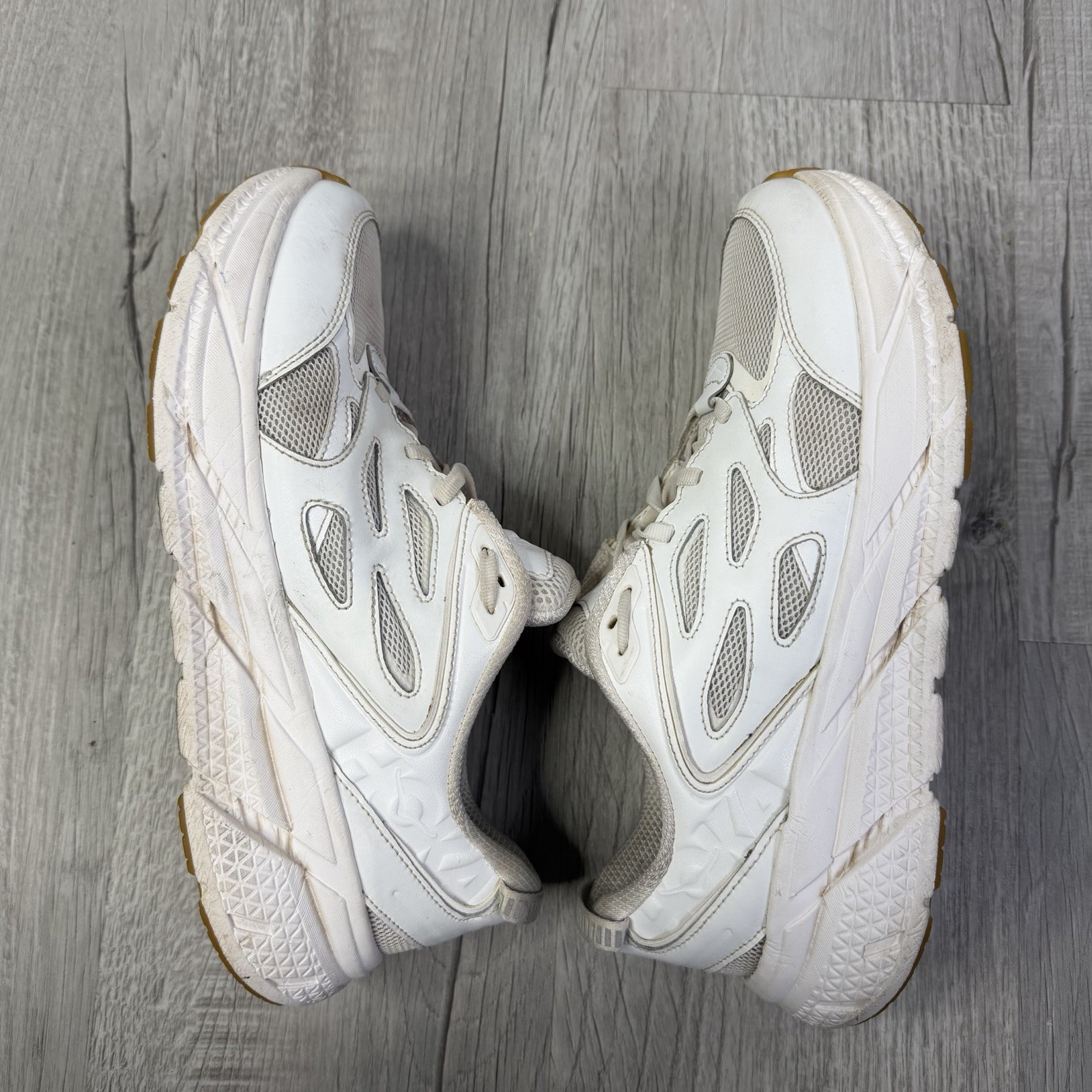 HOKA ONE ONE U Clifton L Embroidery Athletic Running Shoe M9/W10 White leather S