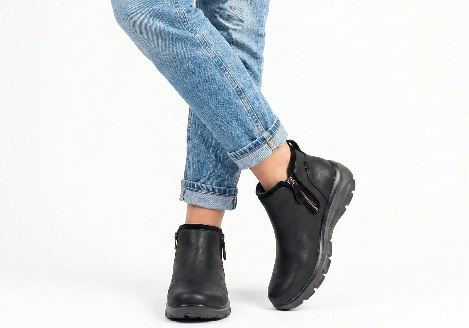 Skechers Womens Easy Going Fall View Comfortable Ankle Boots