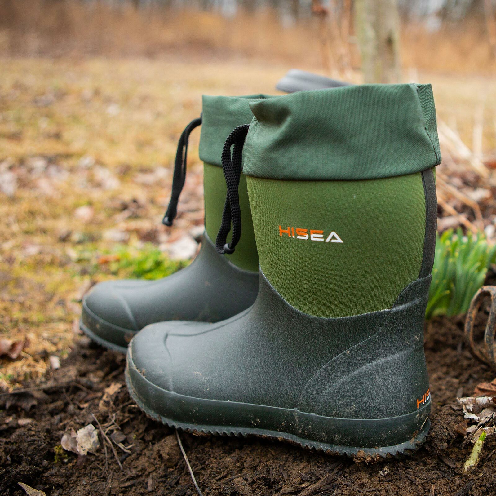HISEA Women Garden Boots Ankle Neoprene Rubber Muck Mud Chore Working Rain Boots