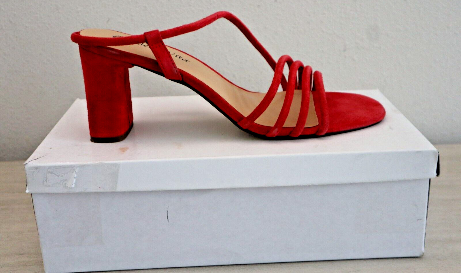 Bella Vita Women’s Sz 12 N Red Zariah Block Heel Leather Slingback Sandals $115