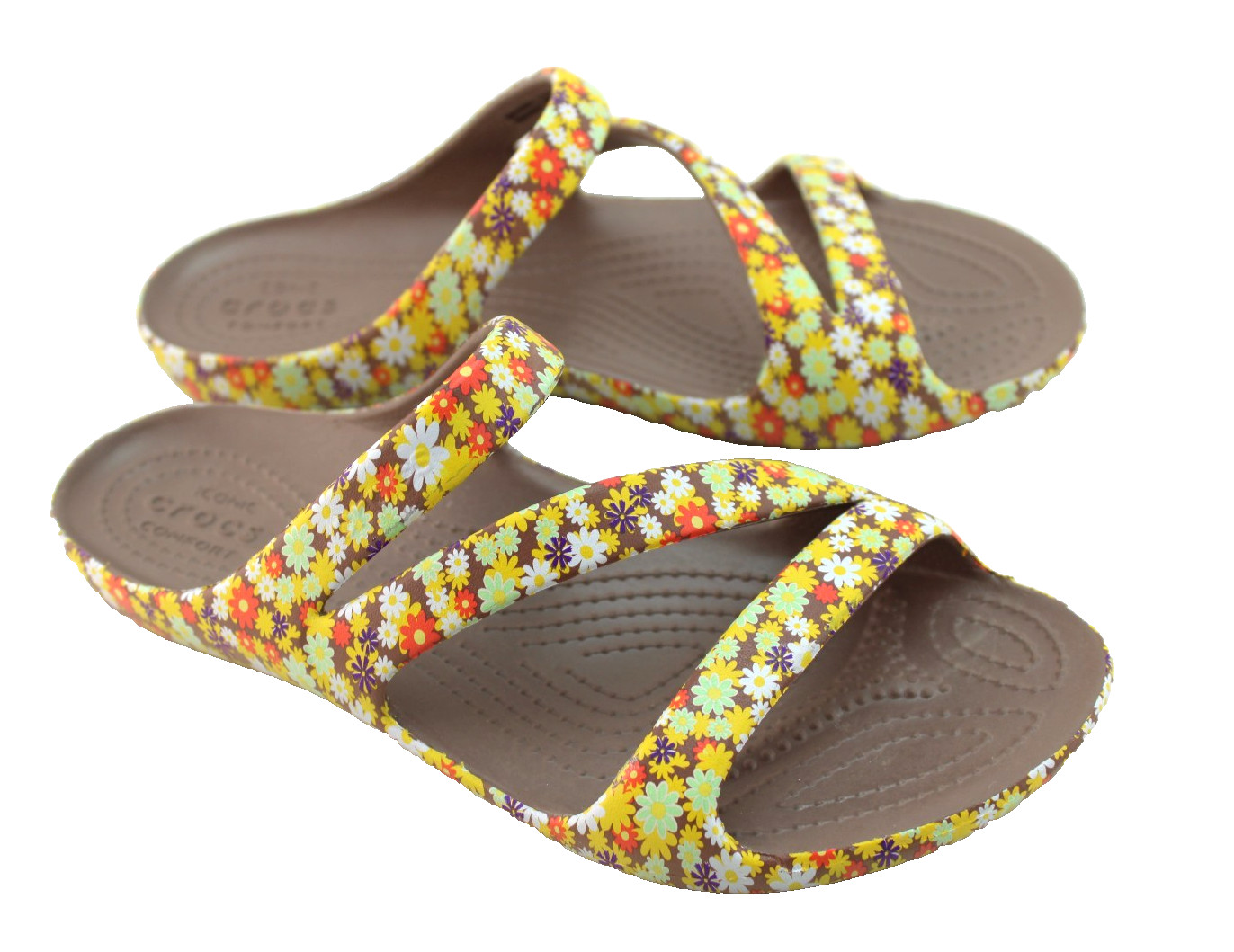 New CROCS Women’s Size 6 Kadee II Retro Floral Croslite Strappy Sandals