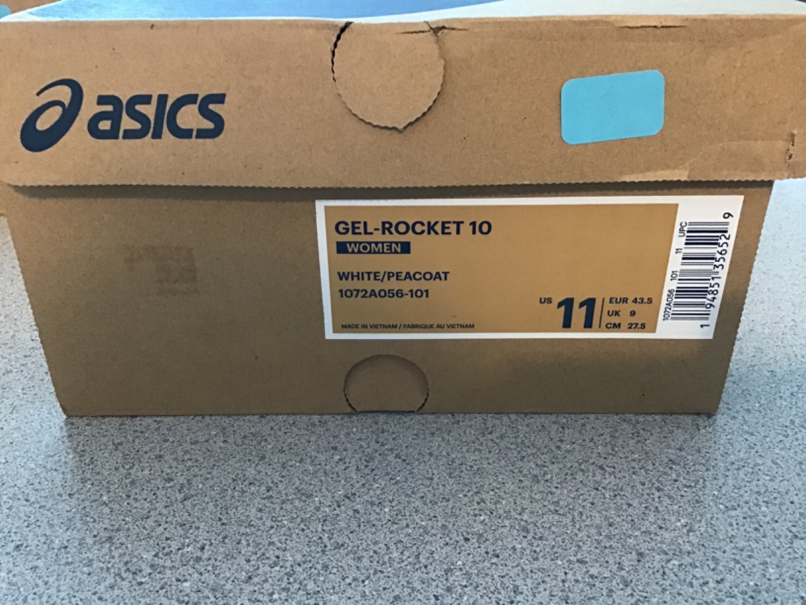 Asics Gel-Rocket 10 Women’s Walking Shoe Size 11 White/Peacoat 1072A056-101