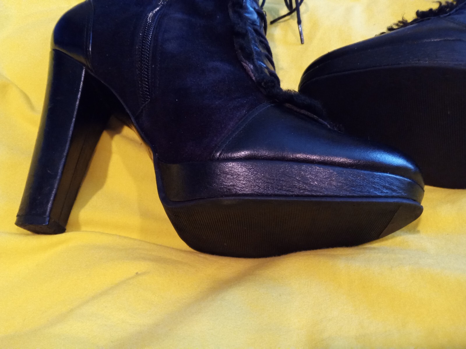 L.K. Bennett Gorgeous Butter Soft Suede Leather Boots Heels Black Must See! US 7