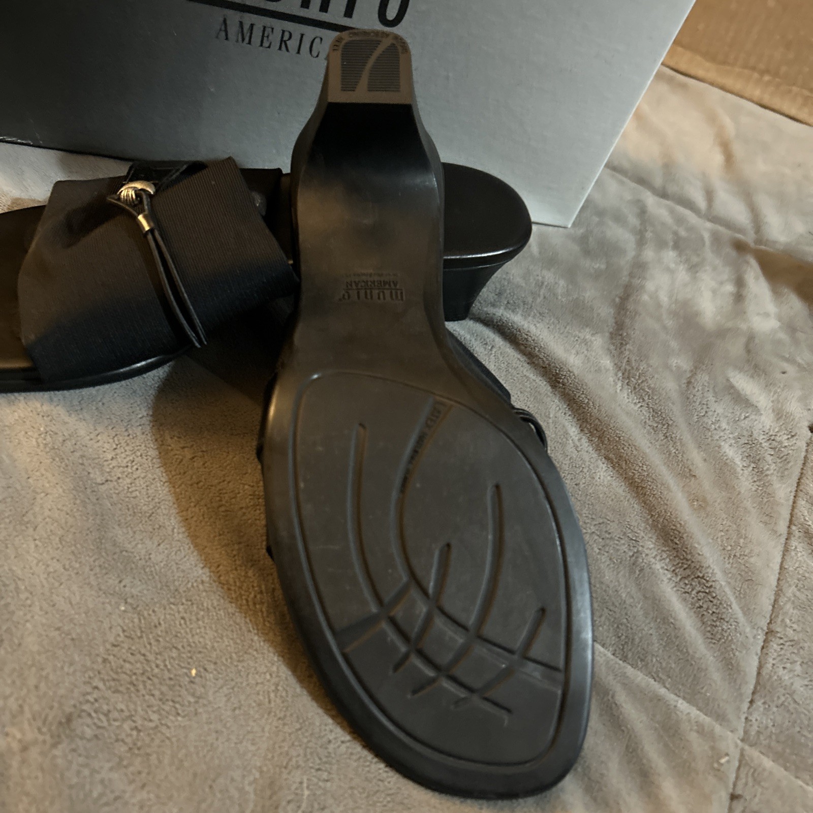 Y2K MUNRO Jill Black Stretch Slides Women’s 9.5 W 2 3/4 In Heel Made In USA