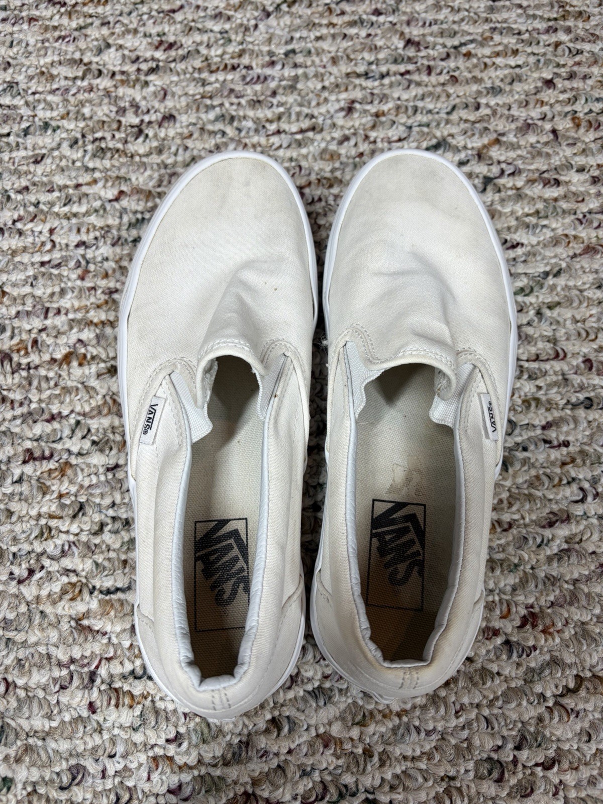 Vans Classic Slip On White Unisex Tennis Shoes Men’s 7 Womens 8.5