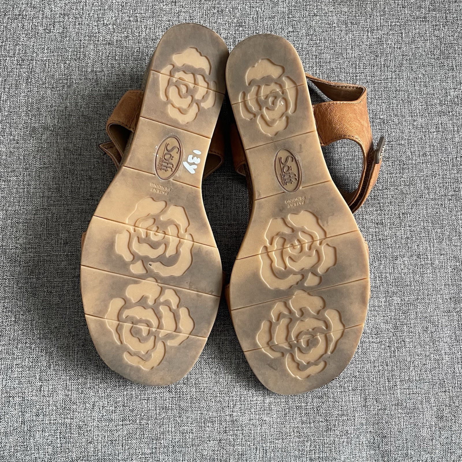 Söfft Verdi II leather Wedge Sandals Tan Women’s Sz 8 Hook & Loop Luggage Brown