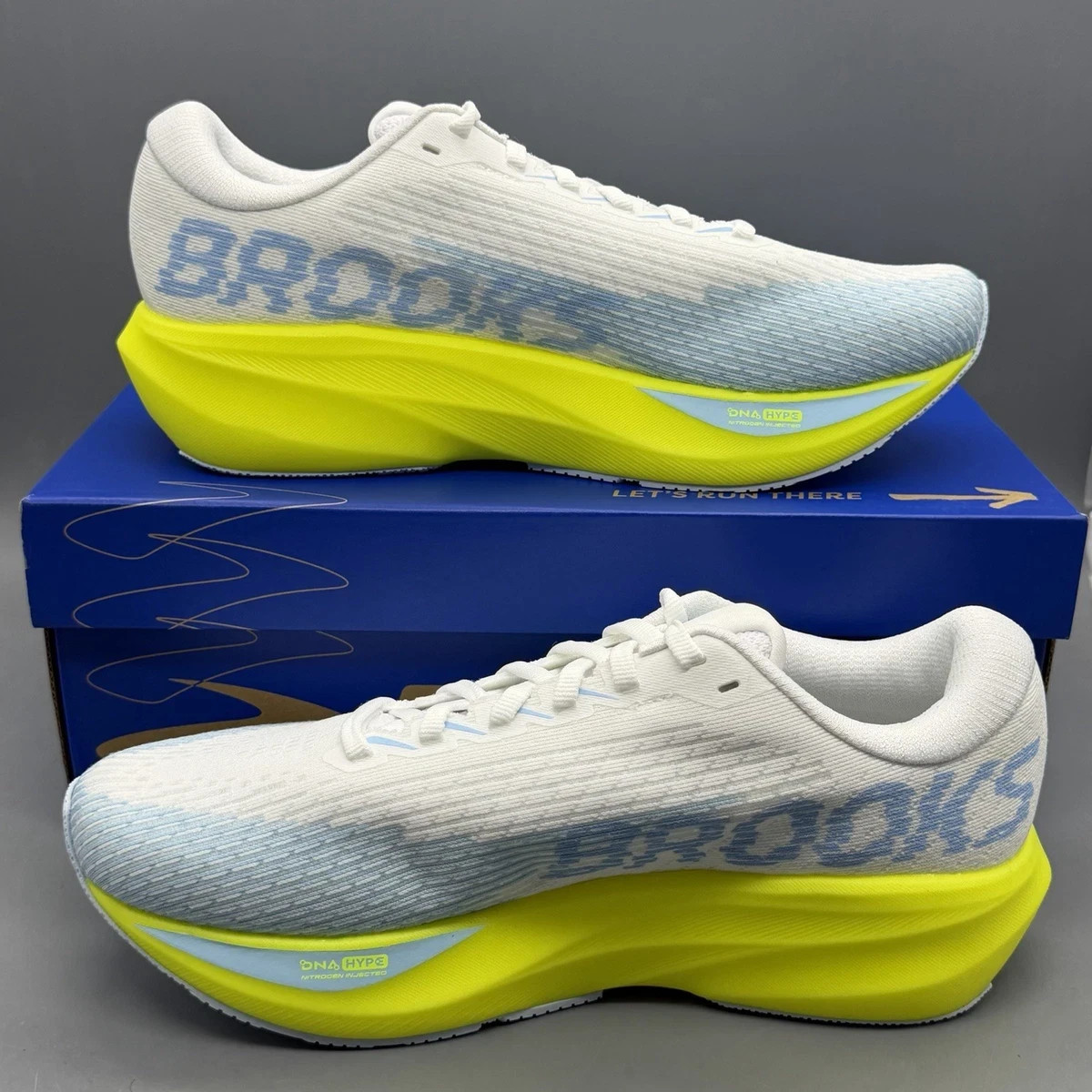 Brooks Ghost Amp Women’s Running Shoes White/Blue/Nightlife Size 7.5 New in box