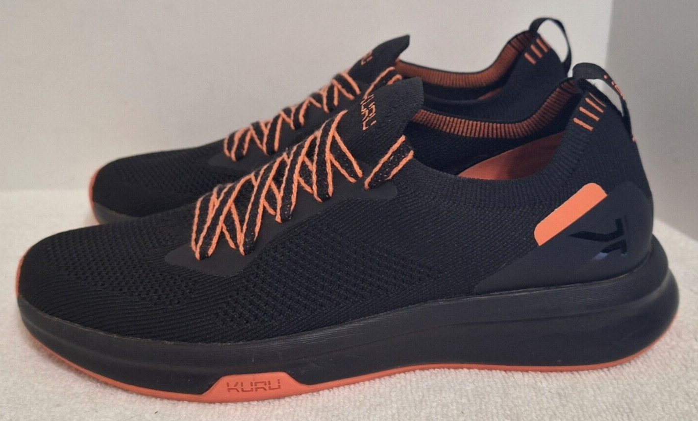 KURU FLUX JetBlack-SoftCoral NOVAKnit EVA Foam Running Shoes Women’s Size 10.5
