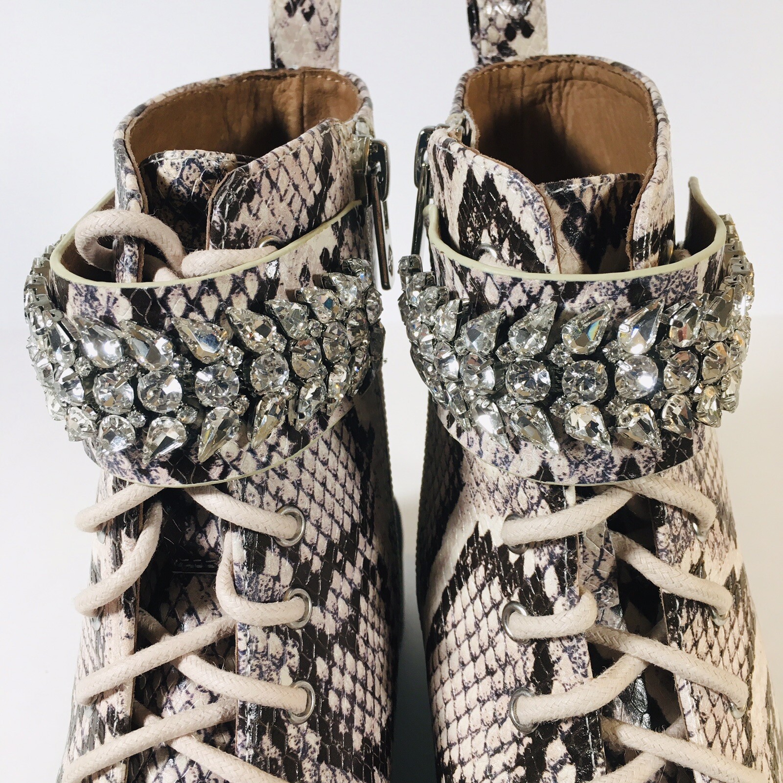 NEW Antonio Melani Embellished Ankle Boots 6M Bling Strap Lug Sole Fairy Grunge