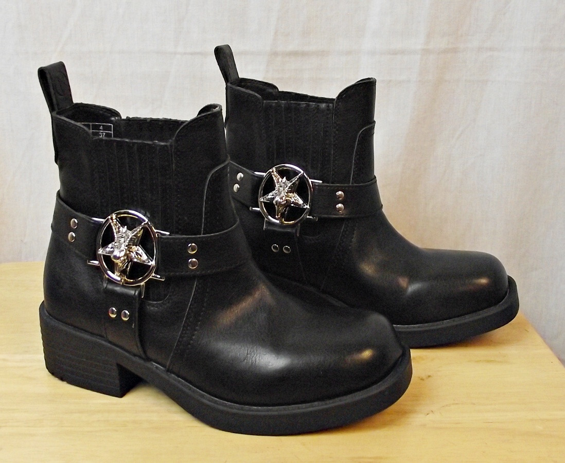 NEW NO BOX Killstar Templar Womens Ankle Boots Black US Size 6 Goth Weirdos Punk